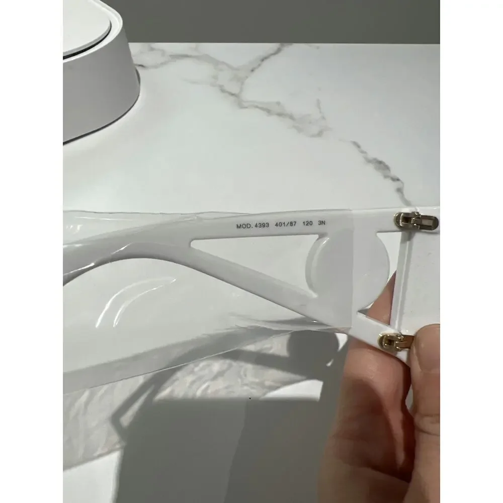 Versace Unisex Shield Sunglasses in Black with White Accents